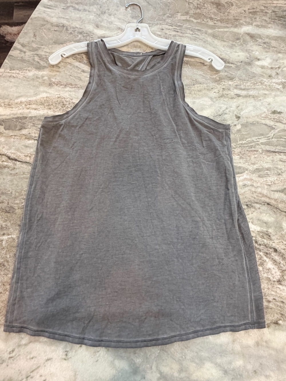 lululemon Gray Open Back Long Tank Top Sleeveless Yoga Athleisure small